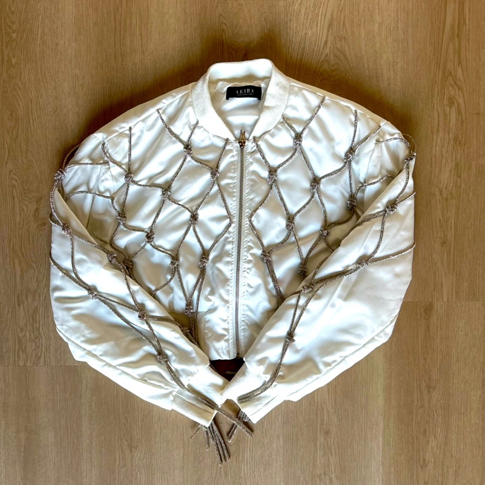 ✨ Sparkle On, Buttercup! Akira White Jacket with Sparkle String 💃🏻👗